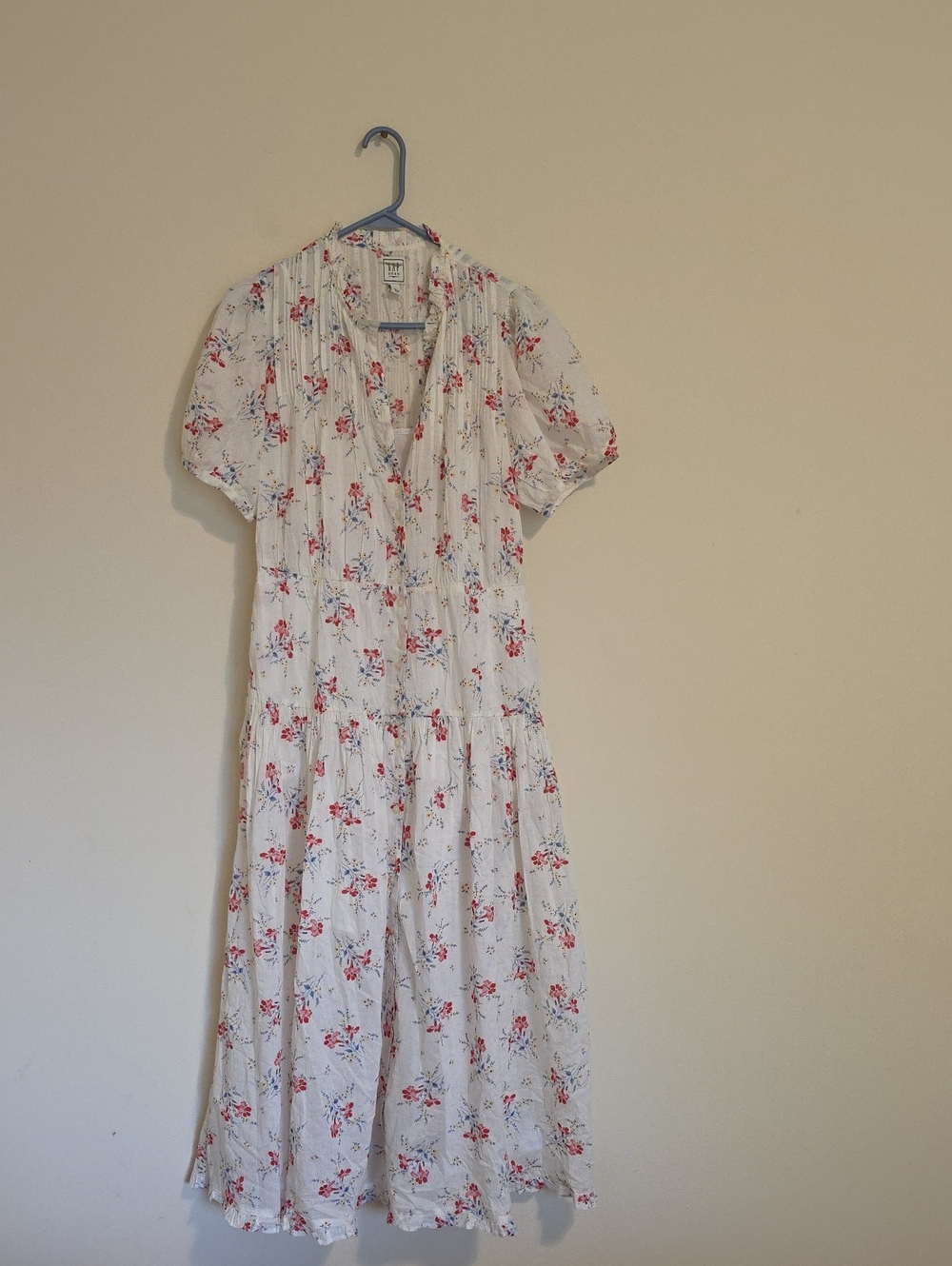 GAP X DOEN Floral MULTI  Midi Dress Short Sleeves WOMEN SIZE M NWOT - Picture 5 of 14